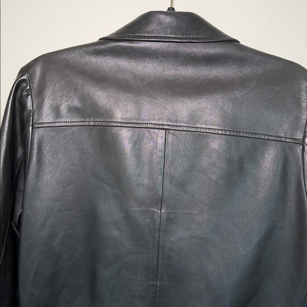 Faconnable Lambskin Leather Button Up Jacket Gothic Whimsical Grunge Office - Picture 8 of 9